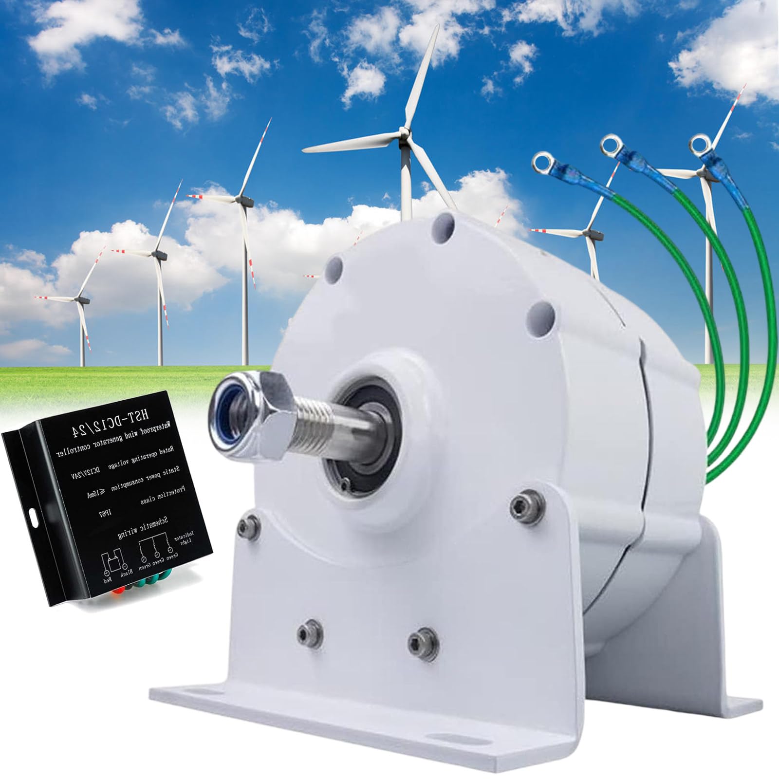 12000 W Low RPM 3-fazowy bezprzekładniowy generator z magnesami trwałymi, 600 R/min, 12 V 24 V 48 V 120 V 220 V dostępny z prostownikiem