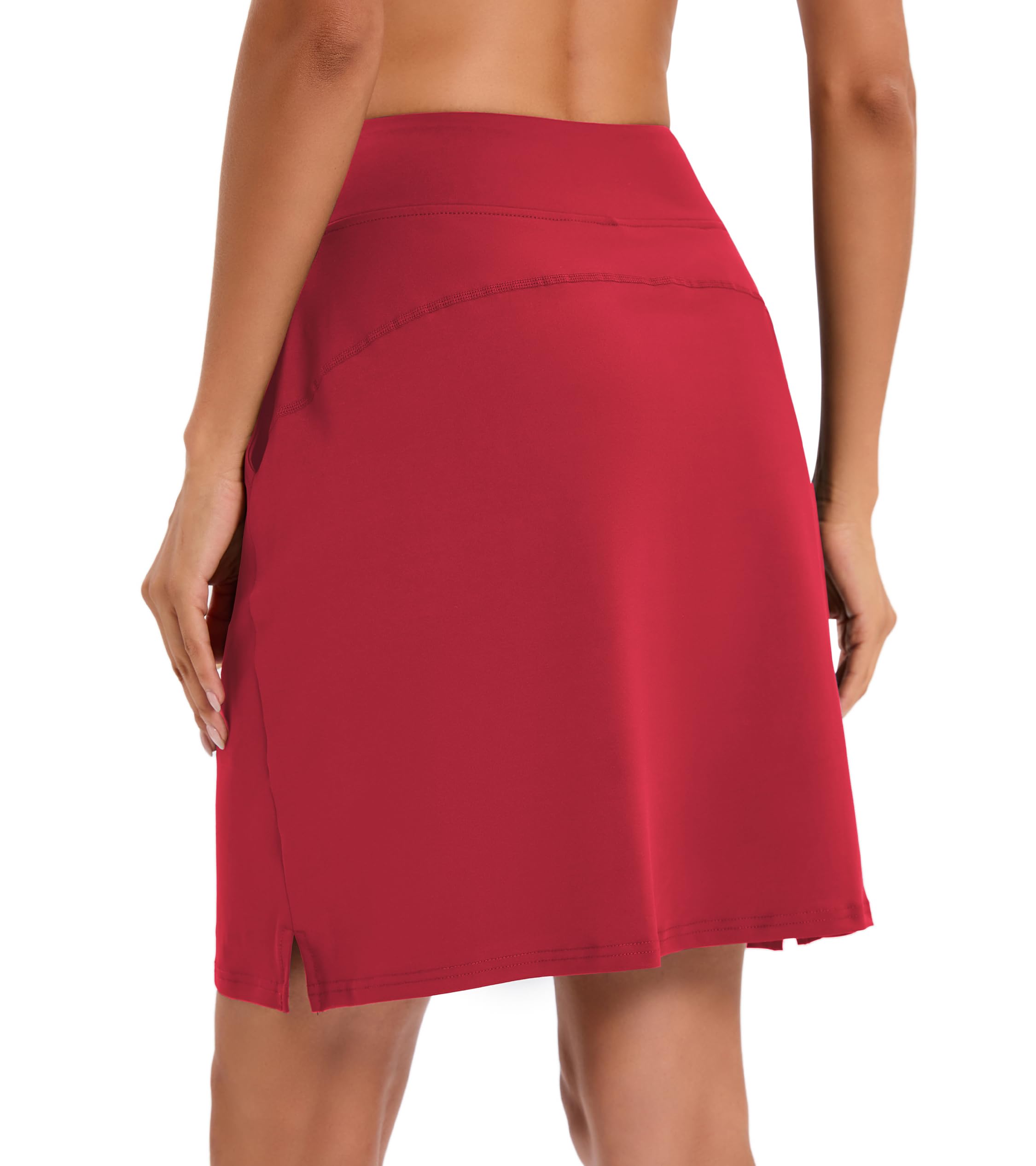 Timuspo Ropa Deportiva Mujer Pantalones Longitud Rodilla Falda Tenis Cintura Alta con Pantalones Debajo Golf