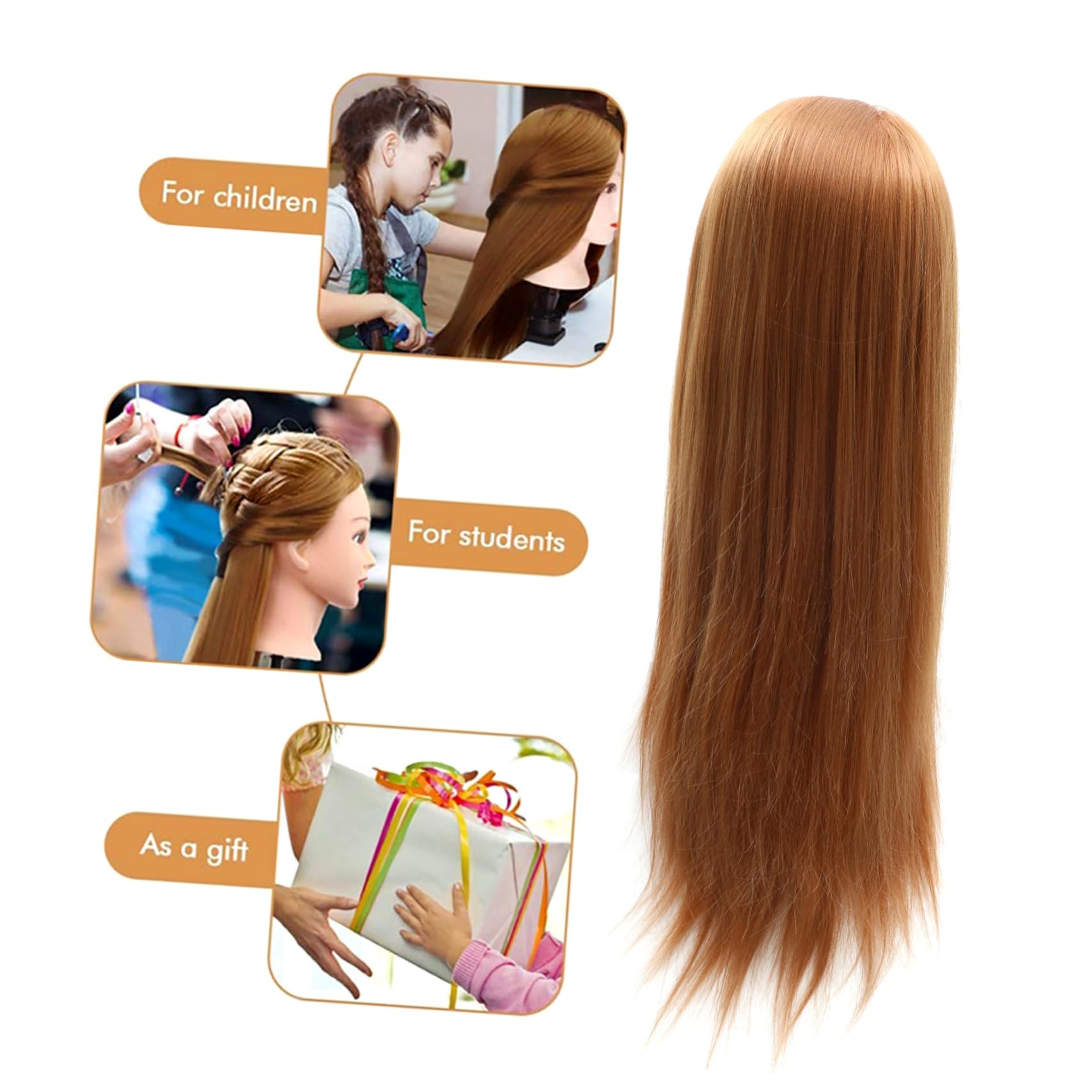 Tête de Mannequin D'entraînement pour Coiffure, Or, Fibre Haute Température