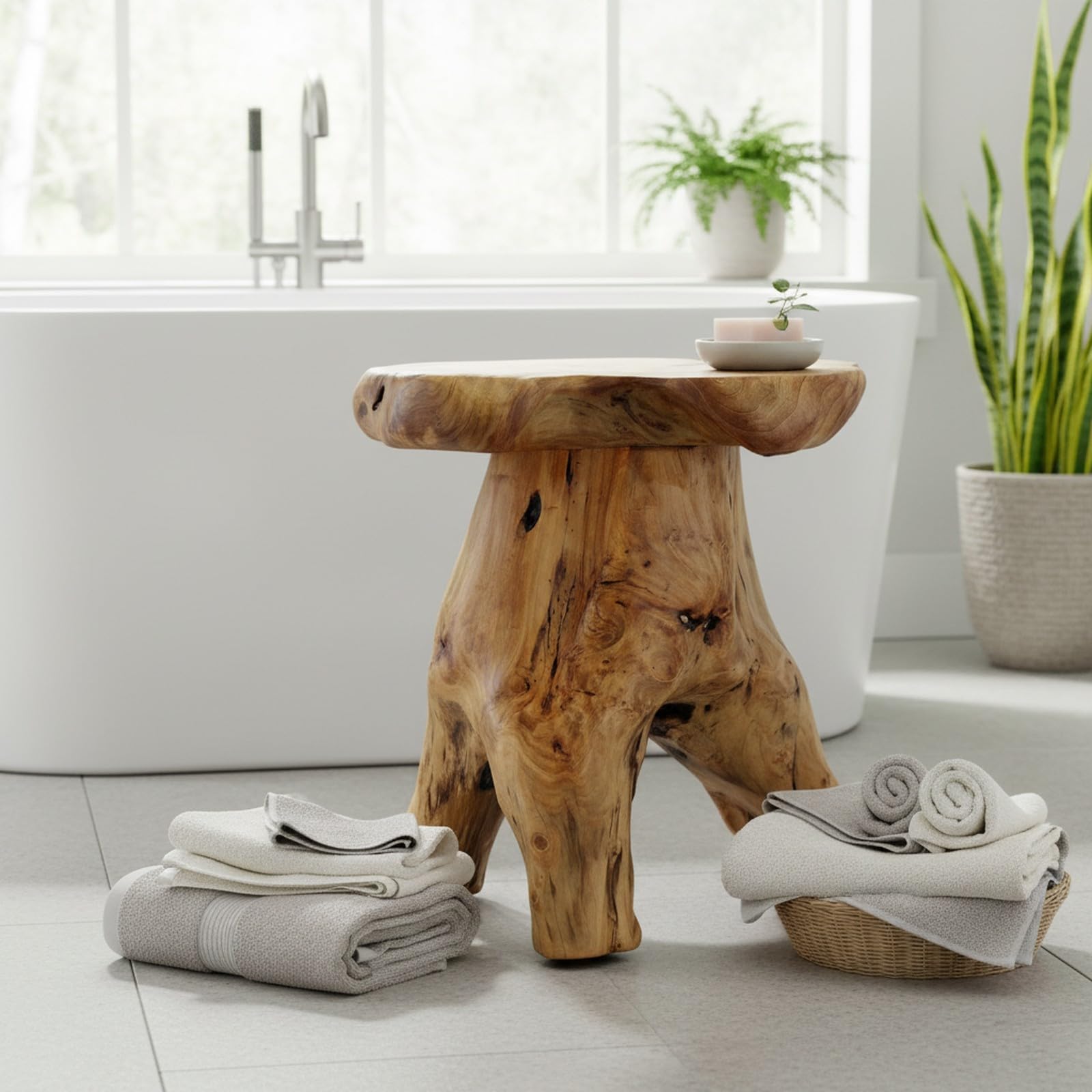 WELLAND Bambus Brot Schneide Holz KOMPAKT faltbar Schnitte Dick oder dünn Schneiden, Hartholz, natürlicher Farbton, Mushroom Stool