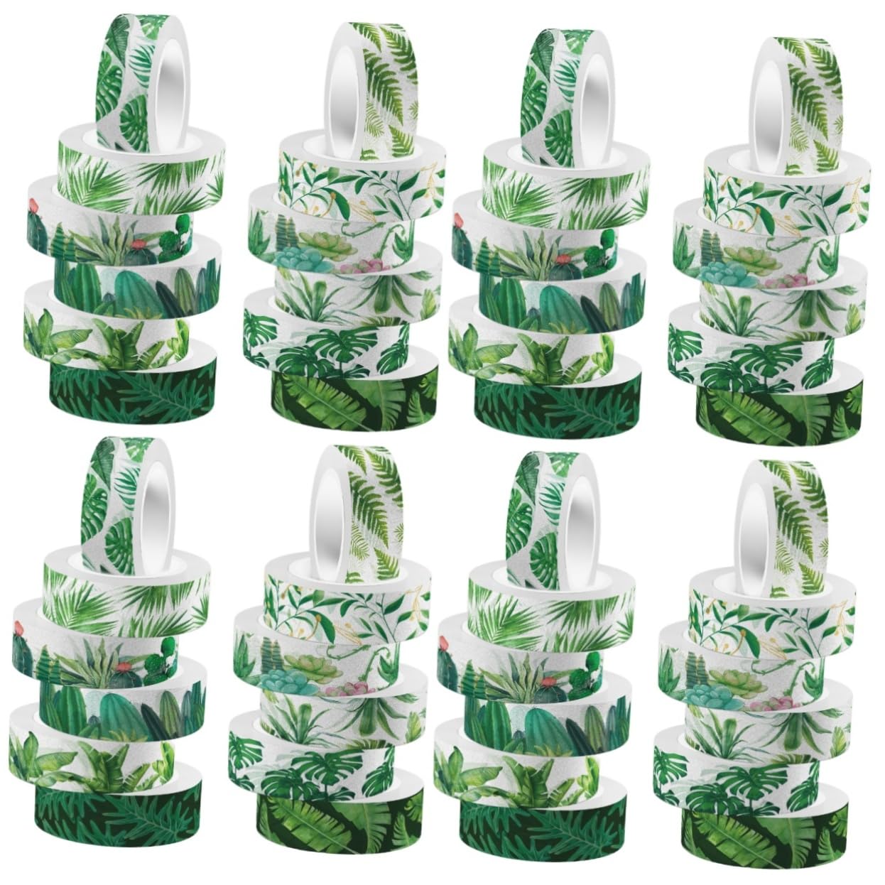 NUOBESTY 48rollos Cinta Washi Verde Diseño De Para Manualidades Scrapbooking y Decoración De
