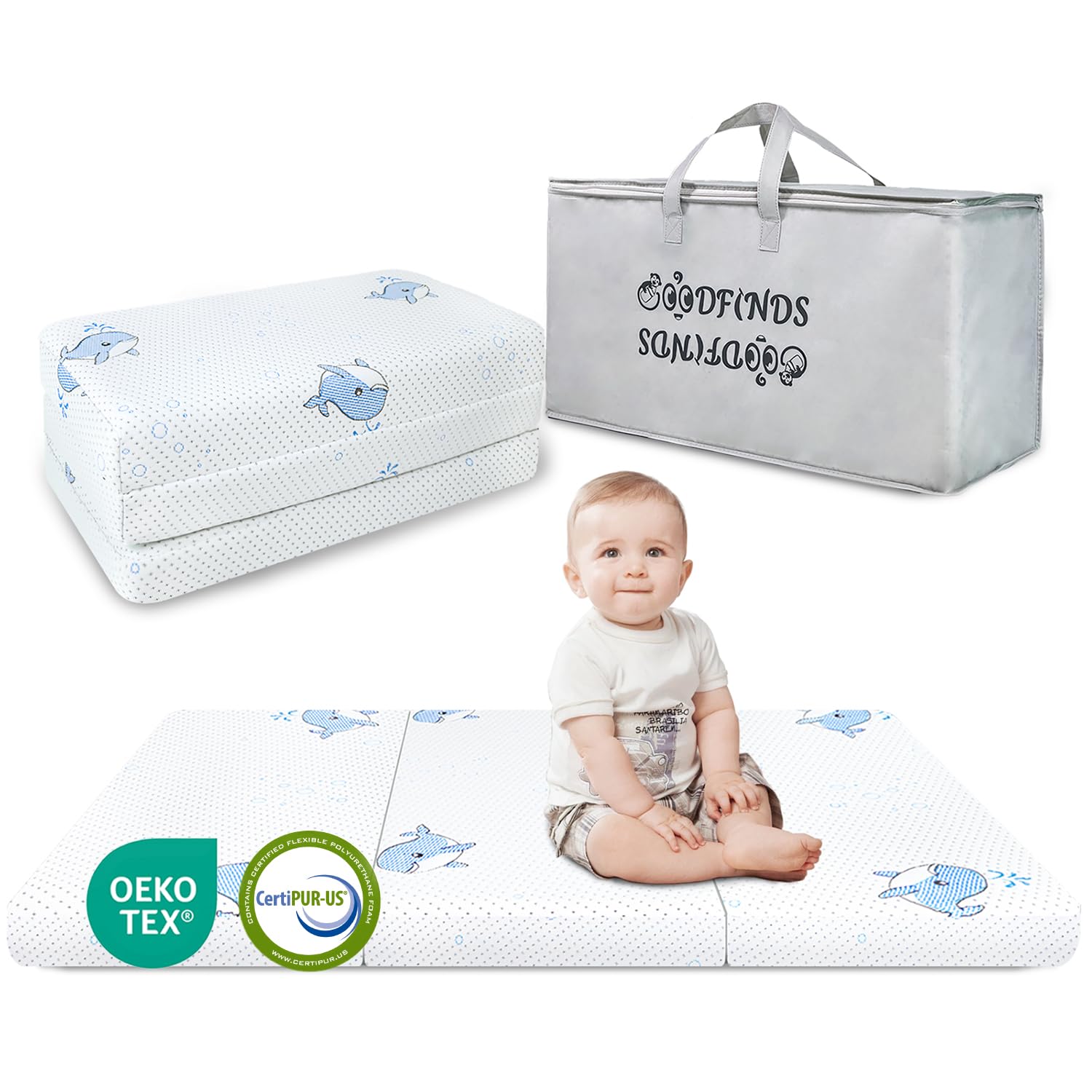 Pack and Play Mattress, 38"x26" Dual-Sided Foldable Memory Foam