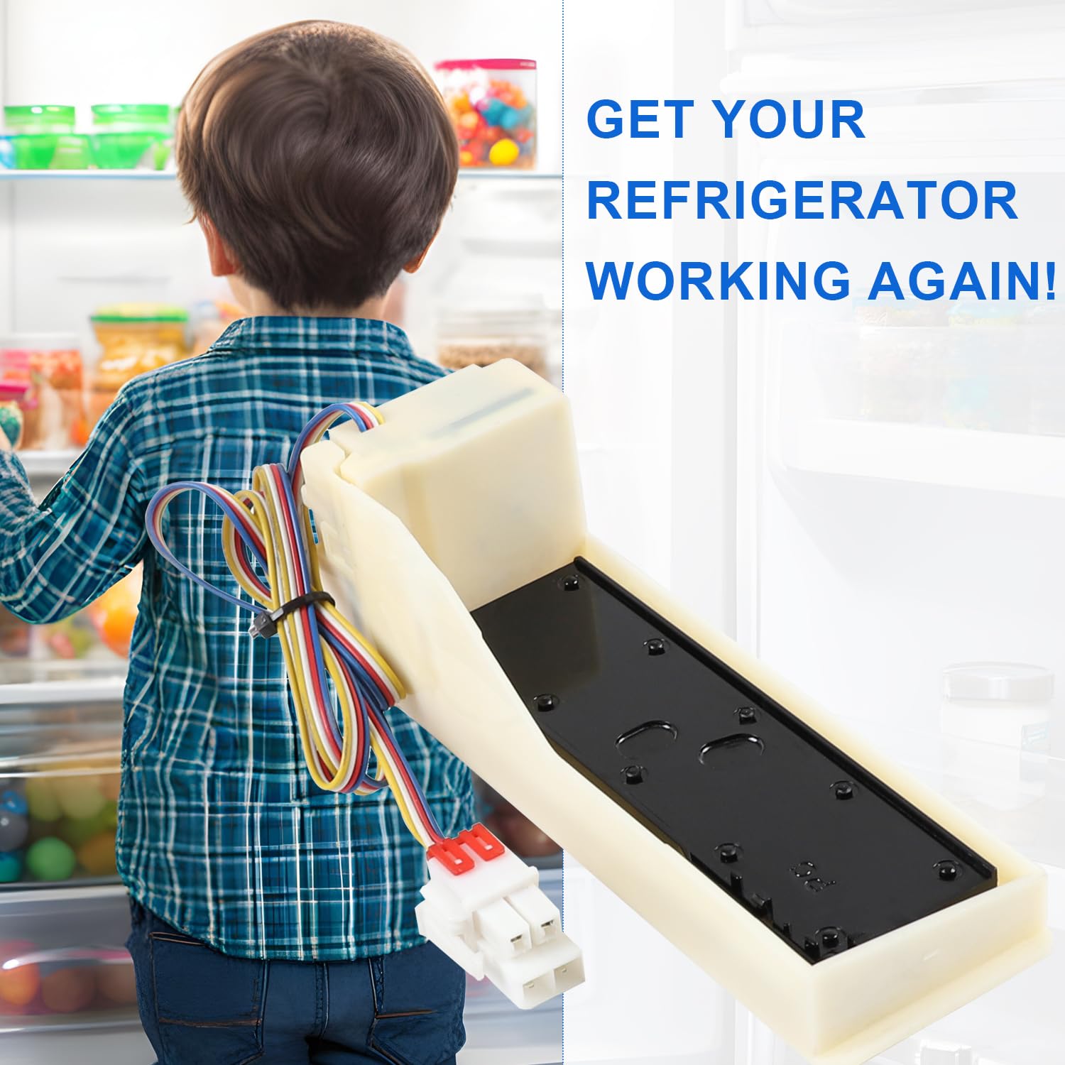 4901JK1001B Refrigerator Air Damper Compatible with LG, Replaces 1335114 AH3583329 EA3583329 PS3583329 Fridge Freezer Electric Damper Motor Switch Assembly, DC12V