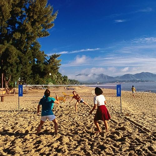 Miniatura 4 de LDAILY Juego de red de bádminton portátil de 10 pies, juego deportivo para bádminton, tenis, voleibol, red de entrenamiento con soporte,