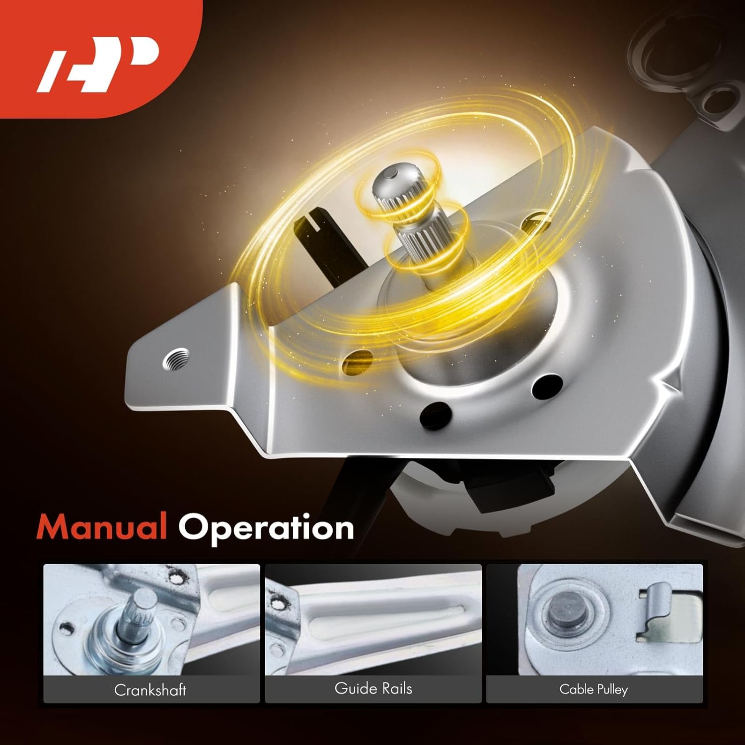 A-Premium Manual Window Regulator Rear Passenger Side Compatible with Toyota Corolla 2003-2008