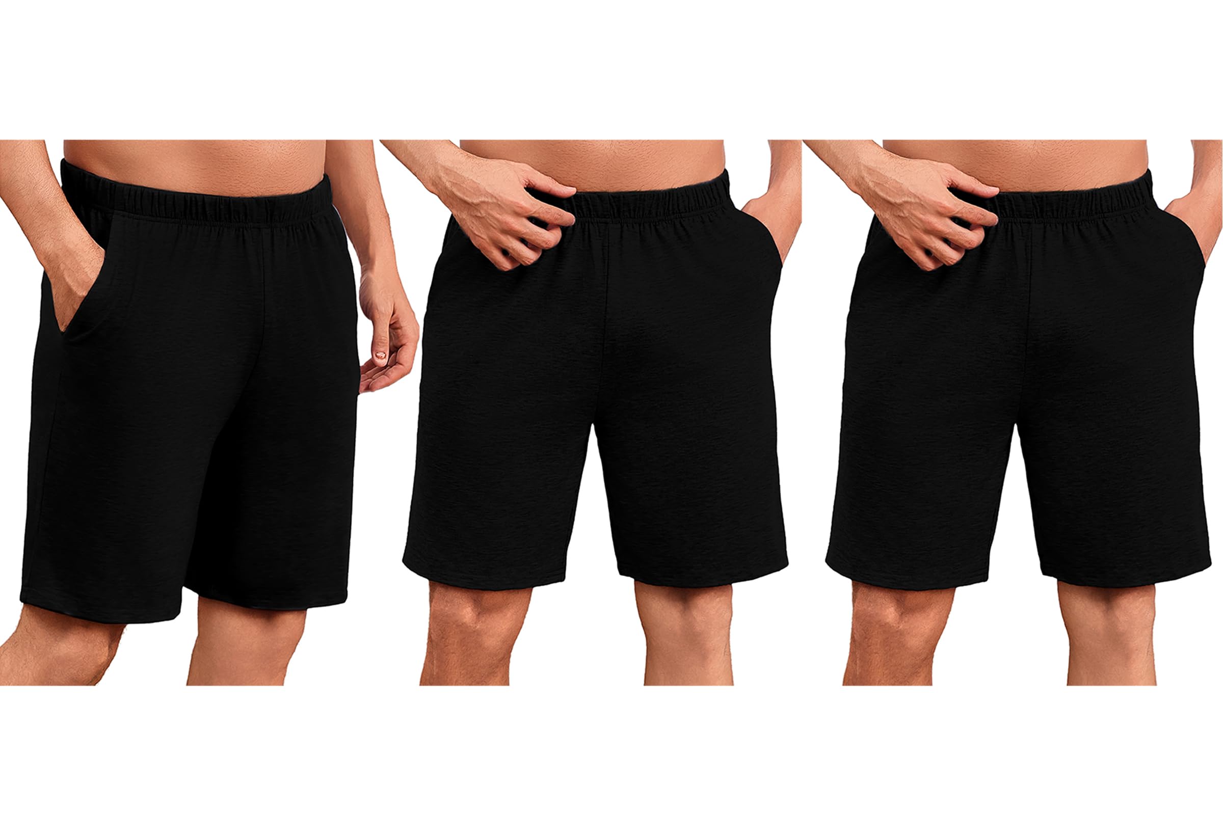 Uniexcosm Schlafanzughose Herren Kurz Sommer Schlafshorts Baumwolle Bermudahose Pyjamahose Shorty Schlafhose für Männer