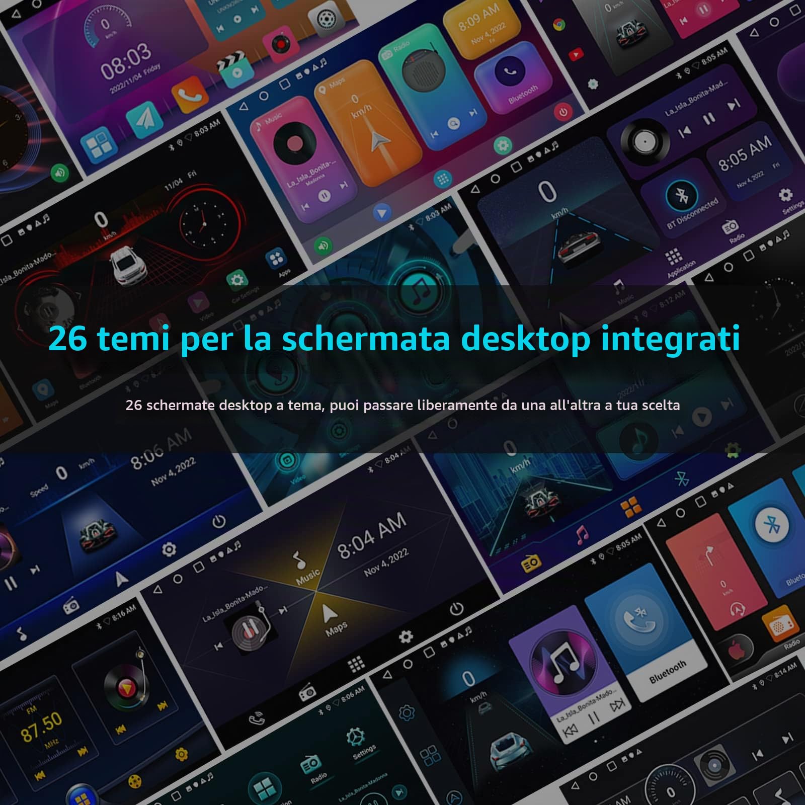 Podofo Autoradio Doppio Din 2 Din con Carplay Android Auto, 2+32G 9 Pollici Android 13 Auto Radio con RDS GPS WiFi Bluetooth Radio FM Telecamera di Retromarcia