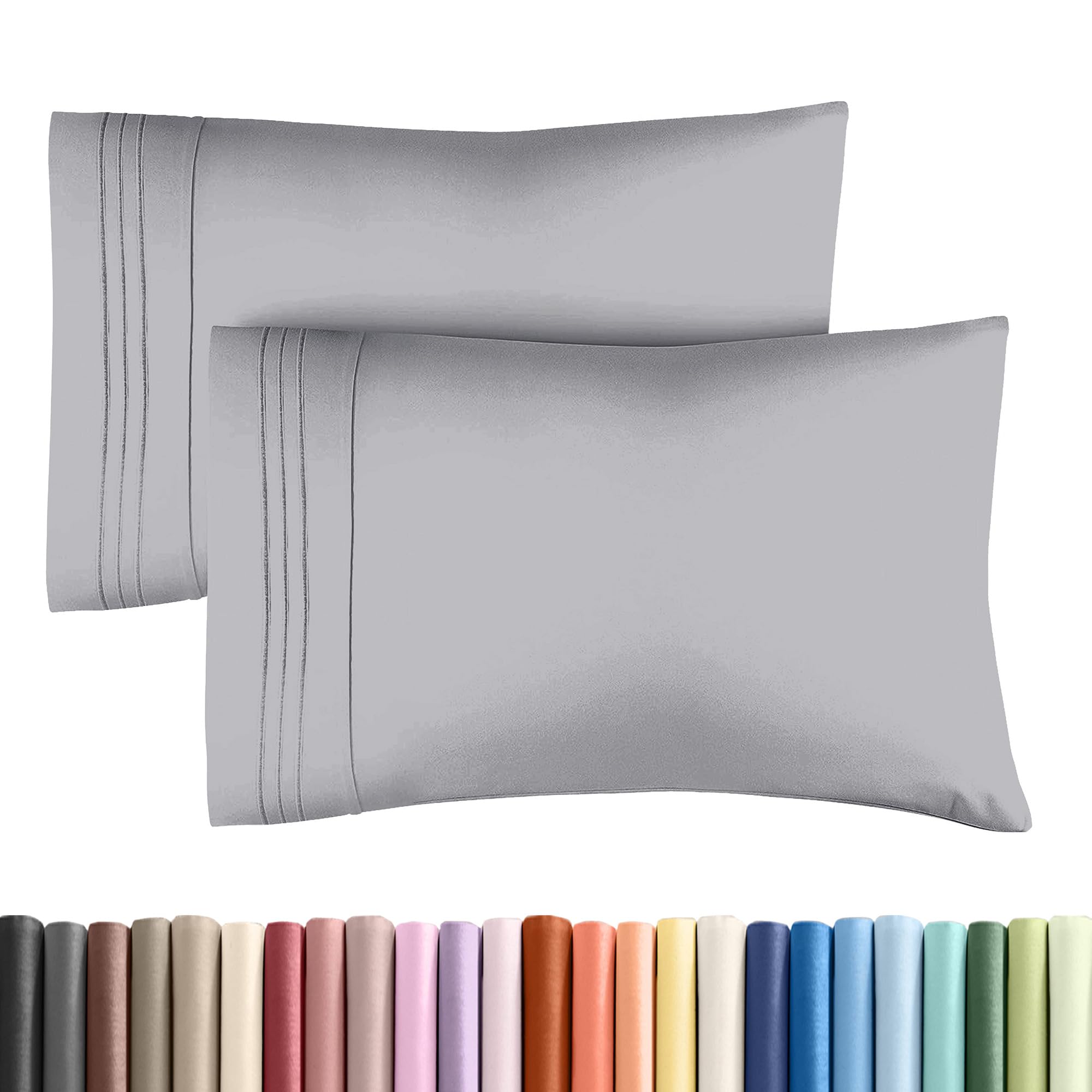 King Pillow Cases Set of 2 - Ultra Soft Hotel Quality Pillowcase Covers - Comfy, Cozy & Wrinkle Free - Shrinkage, Stain & Fade Resistant - Machine Washable Pillow Protectors - 2 Piece Set - Steel Blue