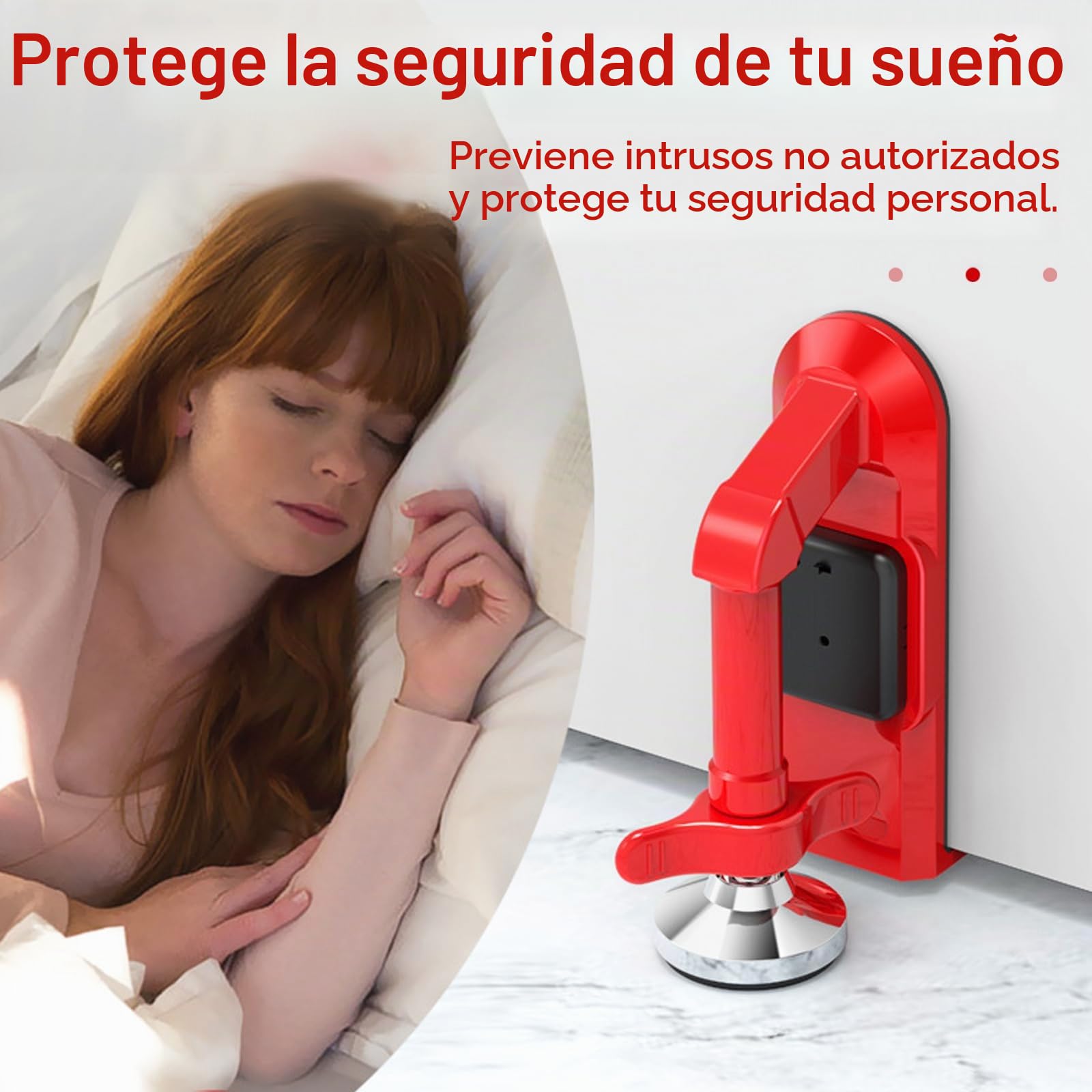 2 Piezas Topes de Puerta con Alarma, Tope de Puerta Ajustable con Alarma de 80 dB para Puerta Trampa, Cierre de Puerta Portátil para Seguridad del Hogar Hotel Viajes y Protección Personal