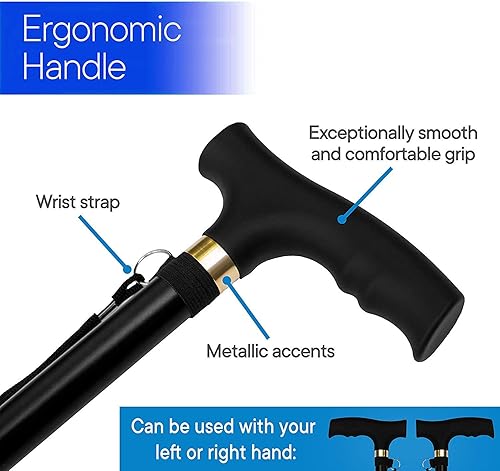 Miniatura 2 de COMFKEY Bastones plegables actualizados, diseño de mango ergonómico, bastones plegables ligeros y ajustables para hombres y mujeres