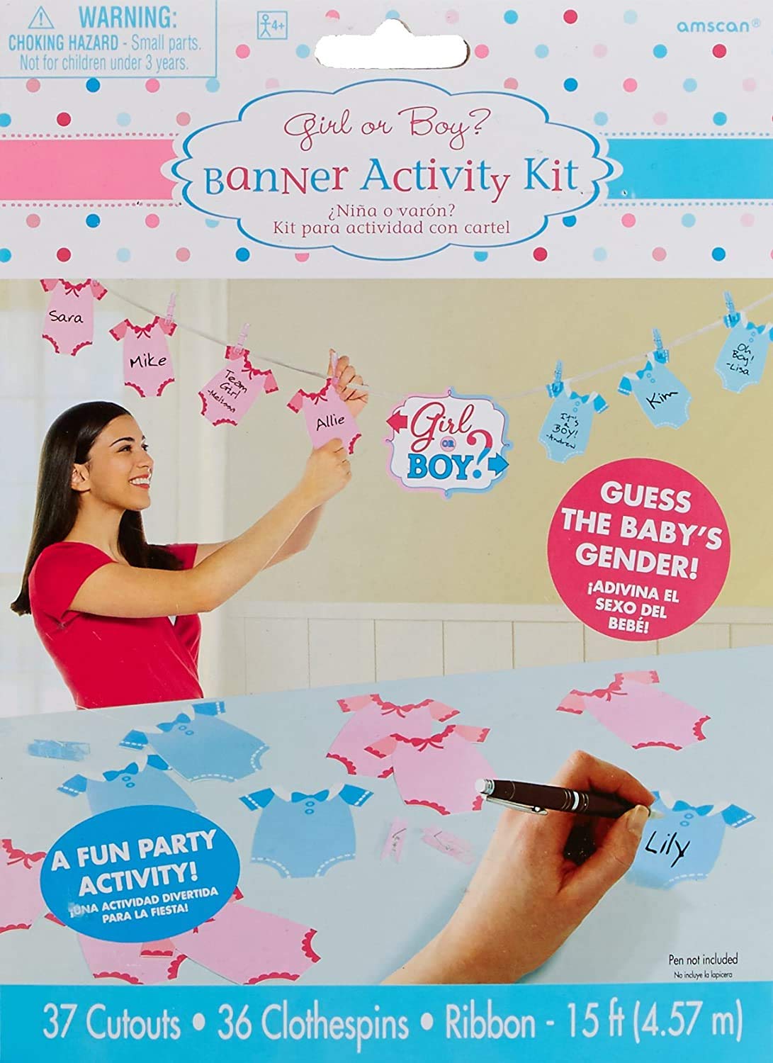 Amscan Girl or Boy Reveal Activity, Multi Sizes, Multicolor