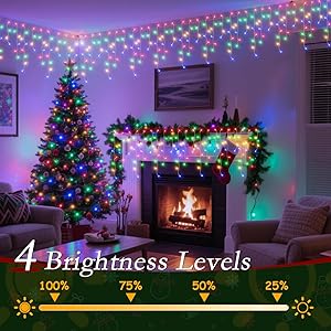 Soagrc 32FT Icicle Lights Outdoor, 396 LED Bright Multicolor Christmas Lights with 8 Modes, Timer, Waterproof, Easy to Install Holiday Decor for Home, Patio, Roof