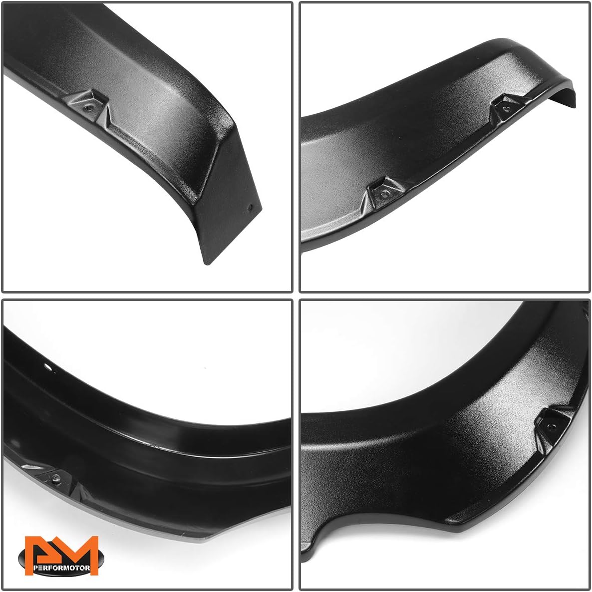 PM PERFORMOTOR Matte Black Pocket-Riveted Style Wheel Fender Flares for 16-17 Toyota Tacoma (4Pcs-Set)