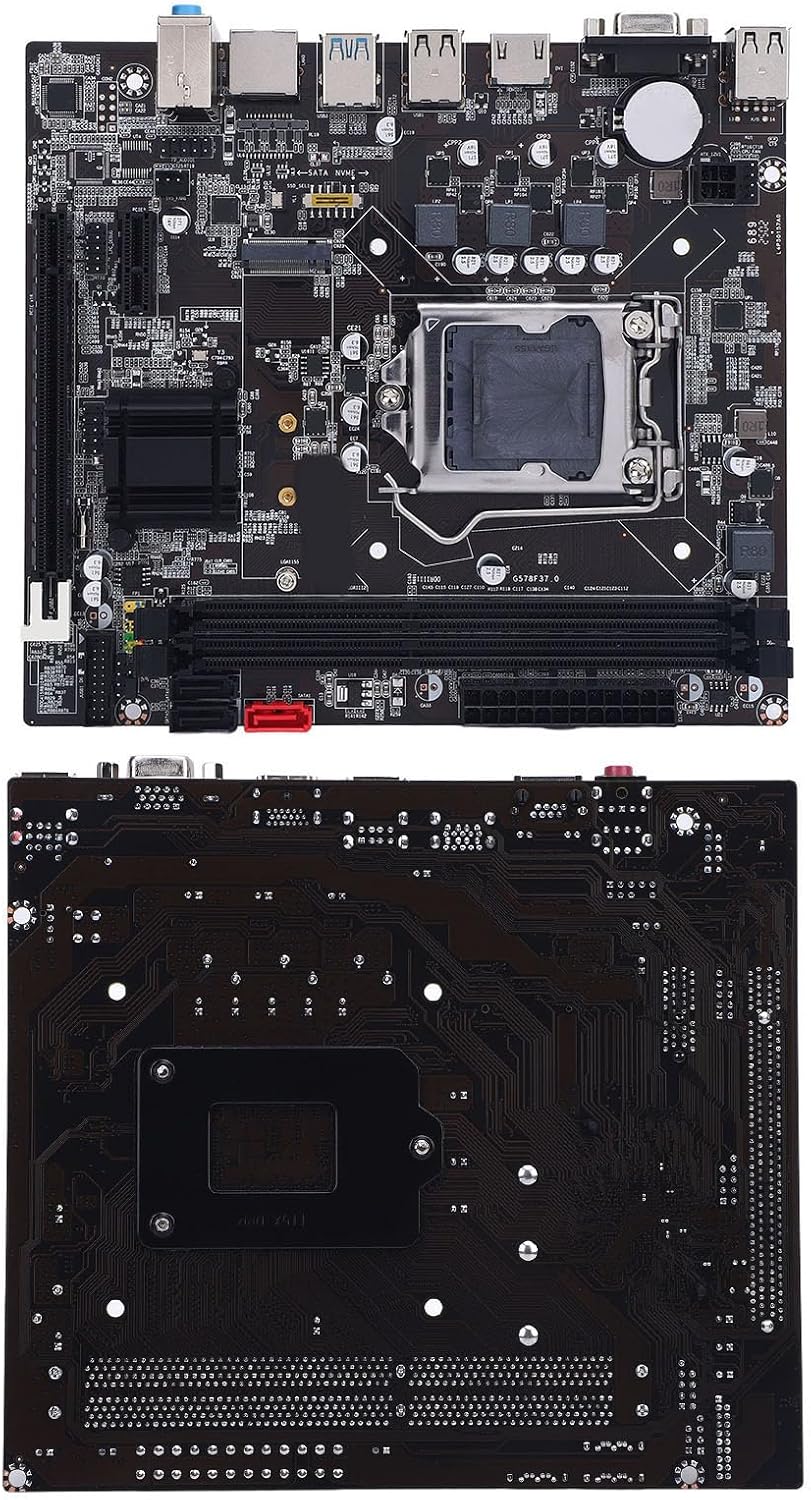 B75 Motherboard, LGA 1155 Motherboard with 2 x 8GB DDR3 Memory Slots, M.2 Nvme NGFF Interfaces, ATA3.0 and ATA2.0 Ports, PCIe for Core I3 I5 I7 for E3 V2 for Pentium