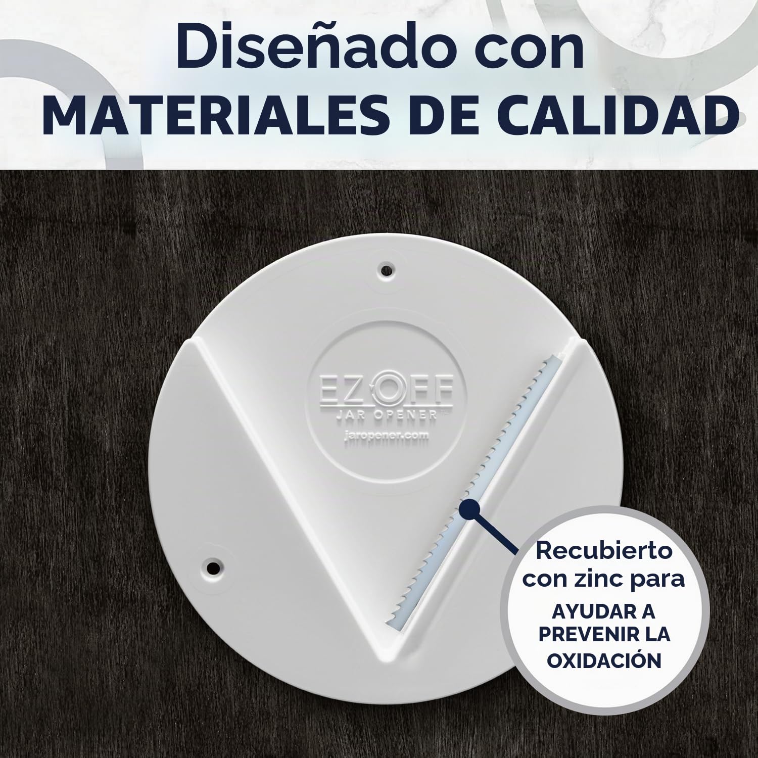 EZ Off Jar Opener Para todos los tamaños de frasco, blanco, 1 unidad.