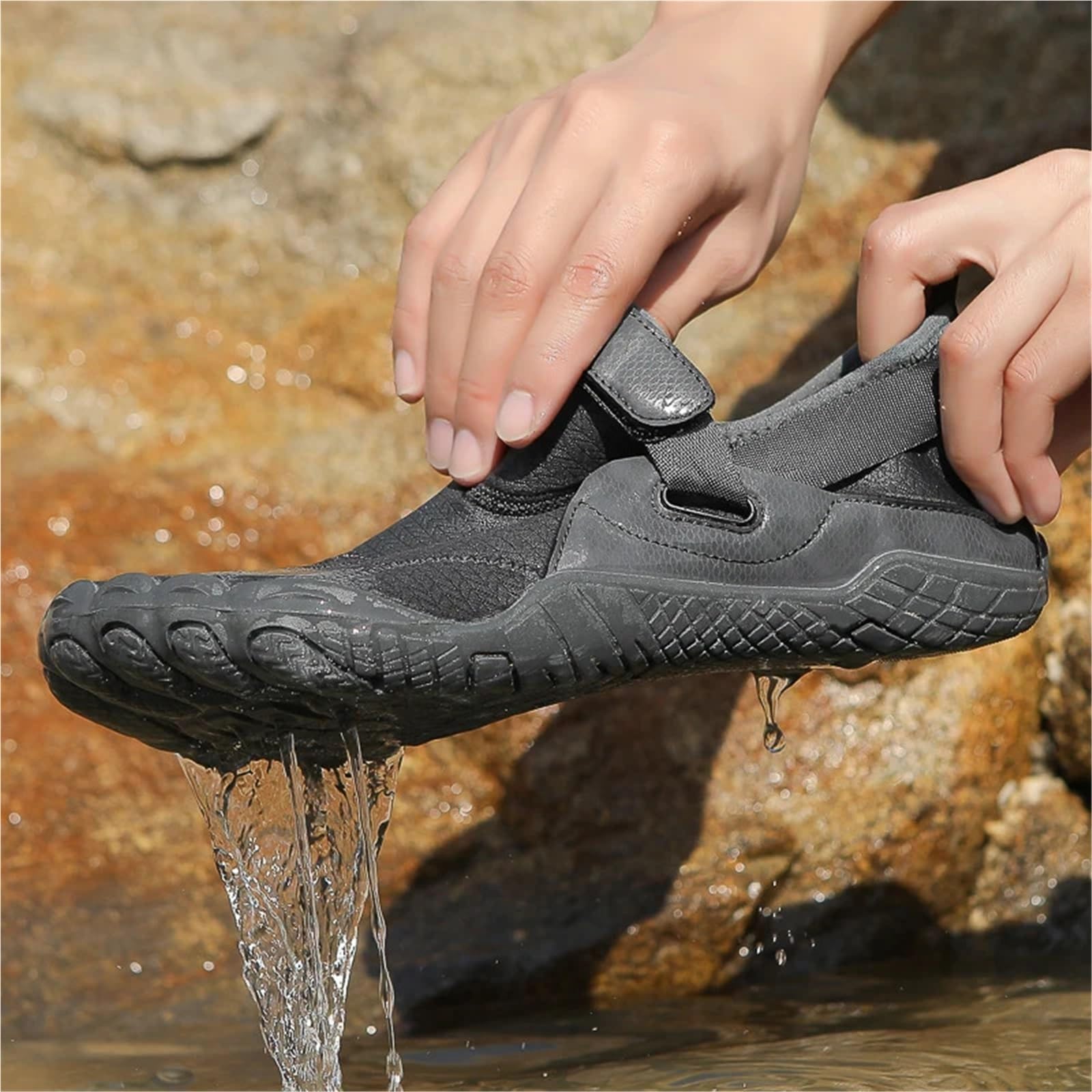 Wasserschuhe Sommer-Wasserschuhe, Wasserschuhe for Damen, Barfußschuhe, Strandschuhe, schnell trocknende Wasserschuhe, Pool, Strand, Surfen, Spaziergang, Wasser-Yoga Für Surfen, Tauchen(Gray,40)