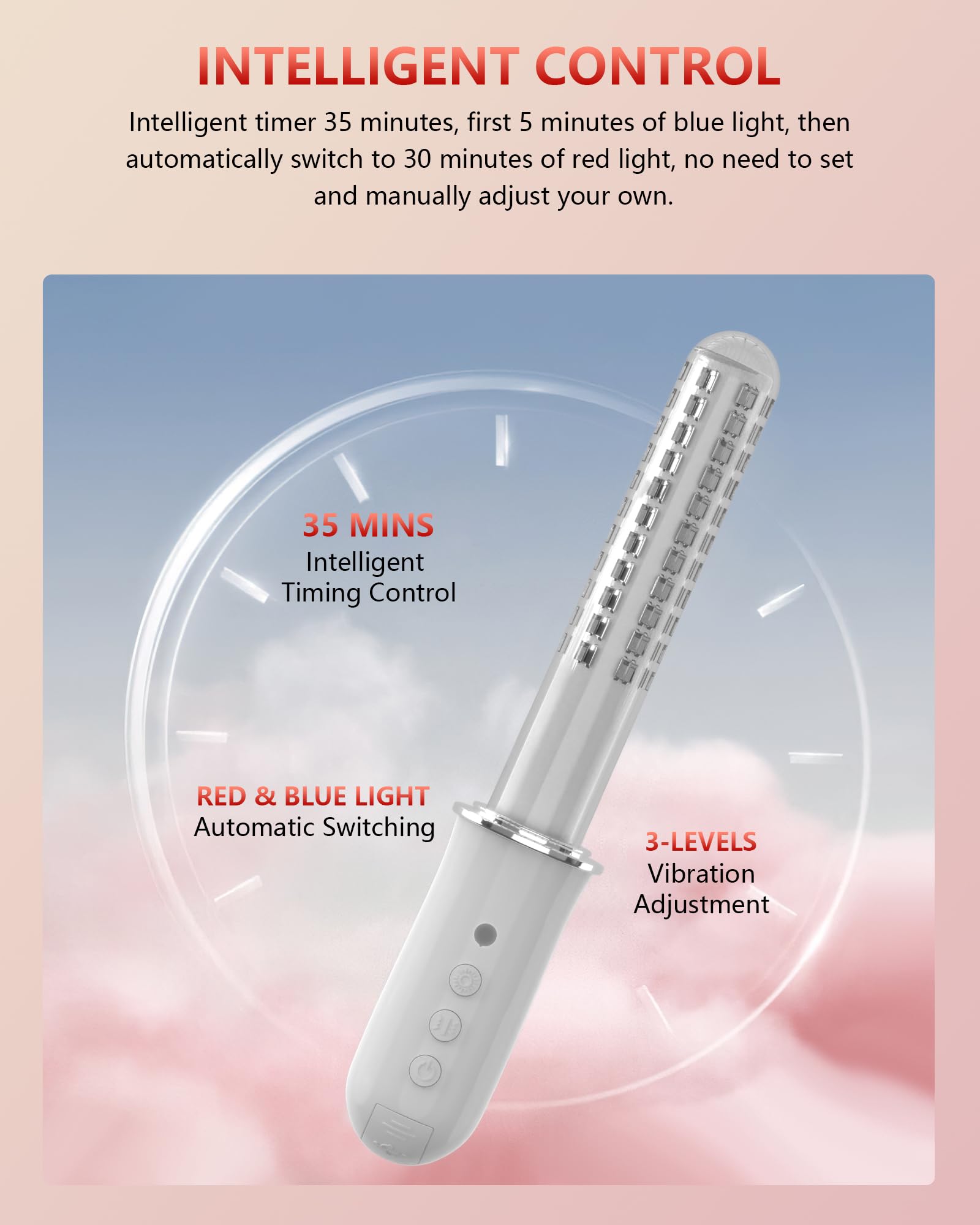 Intimpflege frauen wellness gerät, Rot & Blau Licht (630–660nm / 460–470nm) mit Wärmefunktion & sanften Pulsmodi, Wellness Gerät für tägliche Pflege, Wechseljahre & Postpartum Unterstützung
