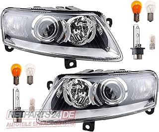 Johns, Ensemble de phares compatible avec Audi A6 4F, Kit Bi-Xénon D2S incl. ampoules gauche & droite à partir de 04-08