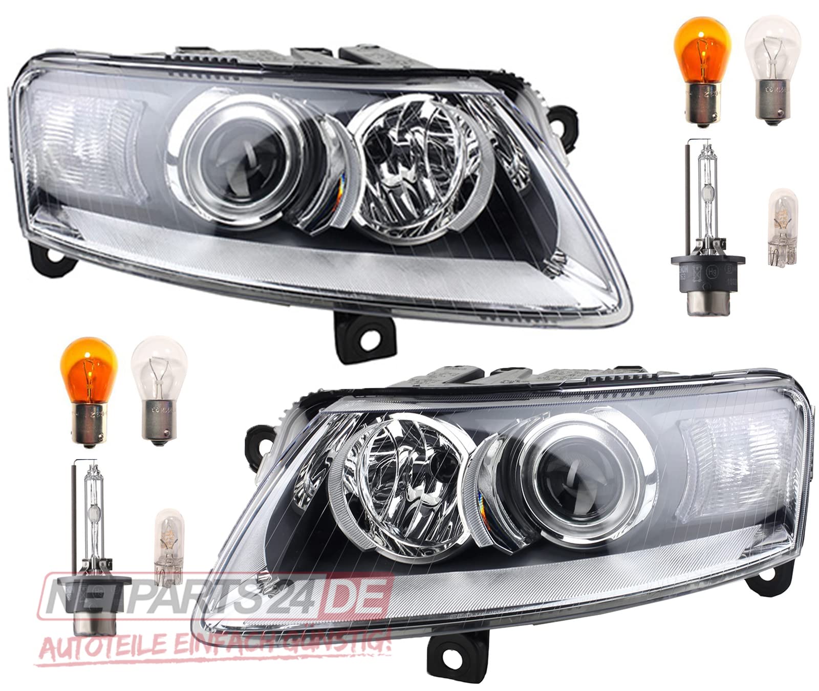 Fari anteriori allo xeno adatti per Audi A6 4F set D2S LR 04-08 + lampadina