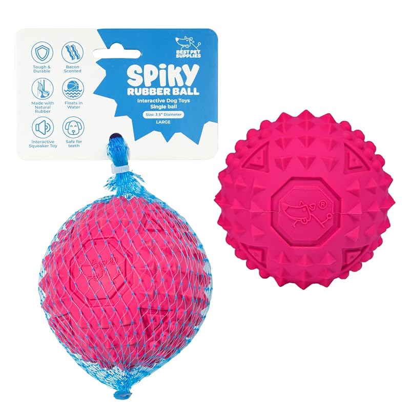 Brinquedo para cães com apito e textura em borracha natural Best Pet Supplies Large Fuchsia