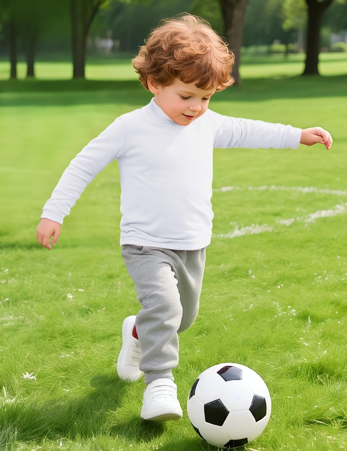 Witwot 3 Pack Toddler Boy Mock Turtleneck Shirts Baby Boys Long Sleeve T-Shirt Soft Cotton Thermal Undershirt Size 18M-5T - Image 7