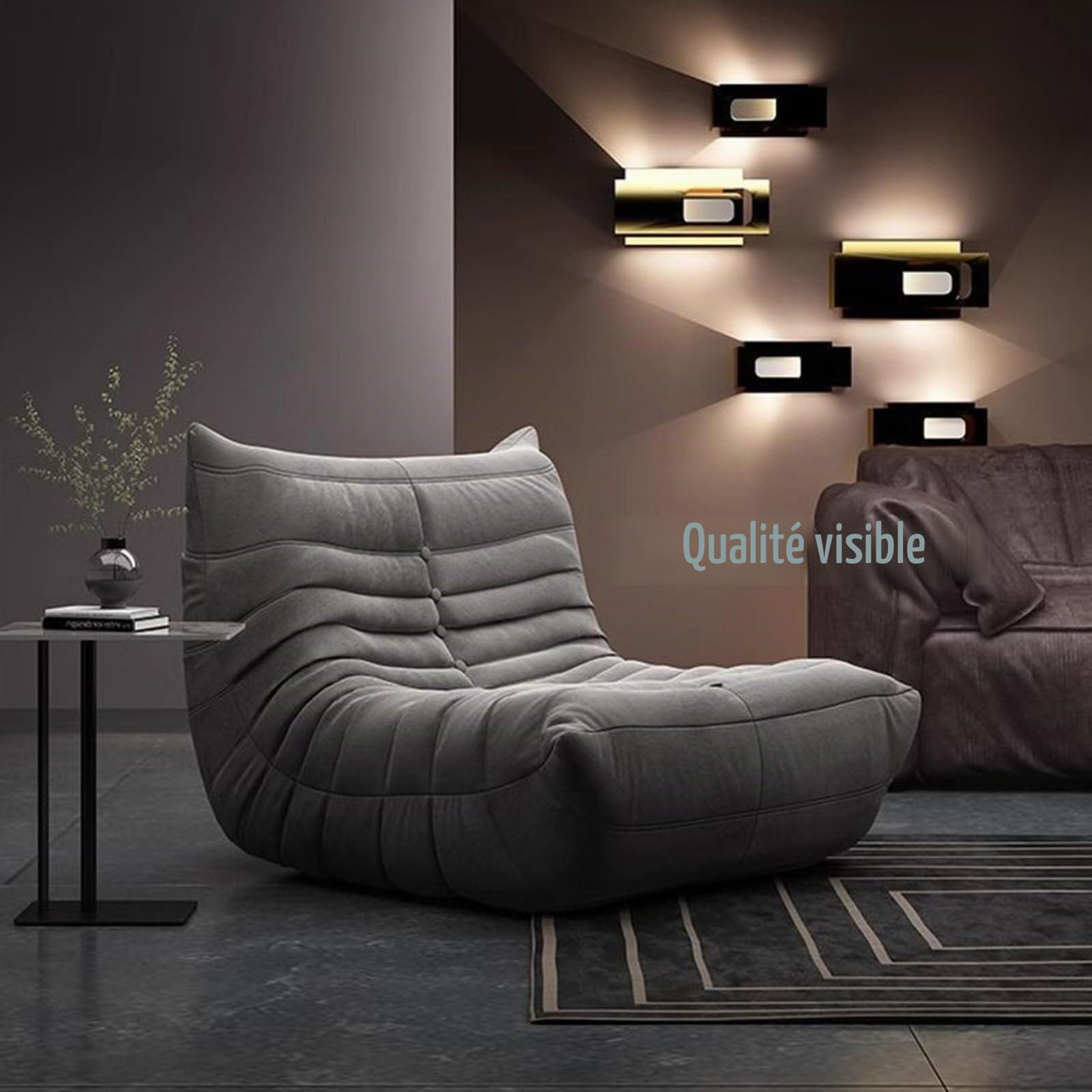 Fauteuil Togo,Grand Pouf Poire pour Adultes,Lazy Canapé Individuel Canapé de Sol,avec Mousse Confortable Haute Densité,pour Salon, Chambre À Coucher, Jeux et Bureau A,90 * 93 * 70CM