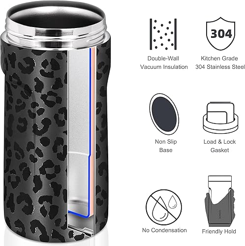 Miniatura 25 de Enfriador de latas universal aislado 3 en 1 – Aislador al vacío de doble pared de acero inoxidable delgado para botellas de cerveza de lata regular