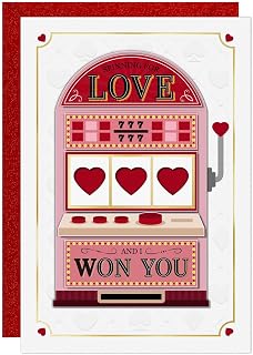 FLYAB Happy Valentines Day Card - 3D Jackpot Valentine's Card with Envelope Lucky in Love Gift for Her Him Husband Wife Boyfriend Girlfriend