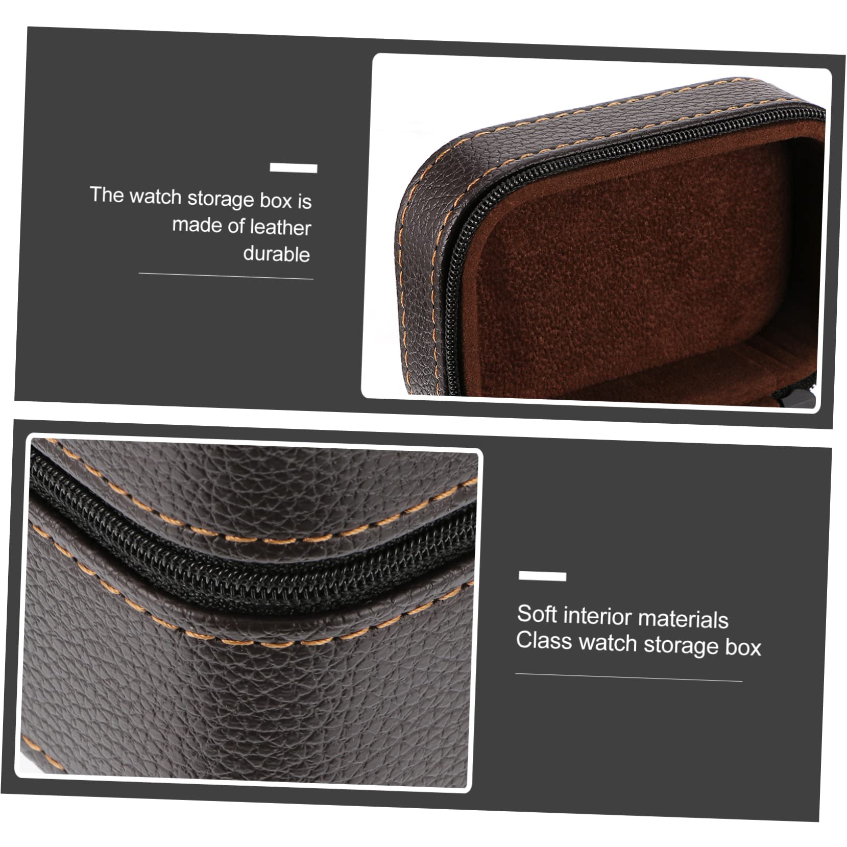 1pezzi Scatola Per Orologio Portatile Cerniera Scatola Porta Orologi in Pelle Organizzatore Per Orologi Da Viaggio Toeletta