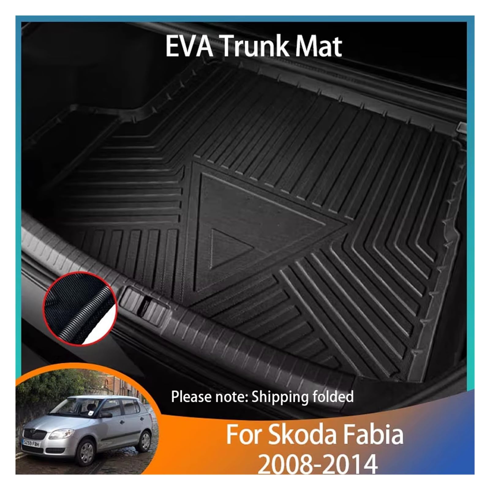 Pasuje do Sk//oda Fabia MK2 2 5J 2008-2014 | Mata do bagażnika samochodu, podkładka ochronna do przechowywania akcesoriów samochodowych