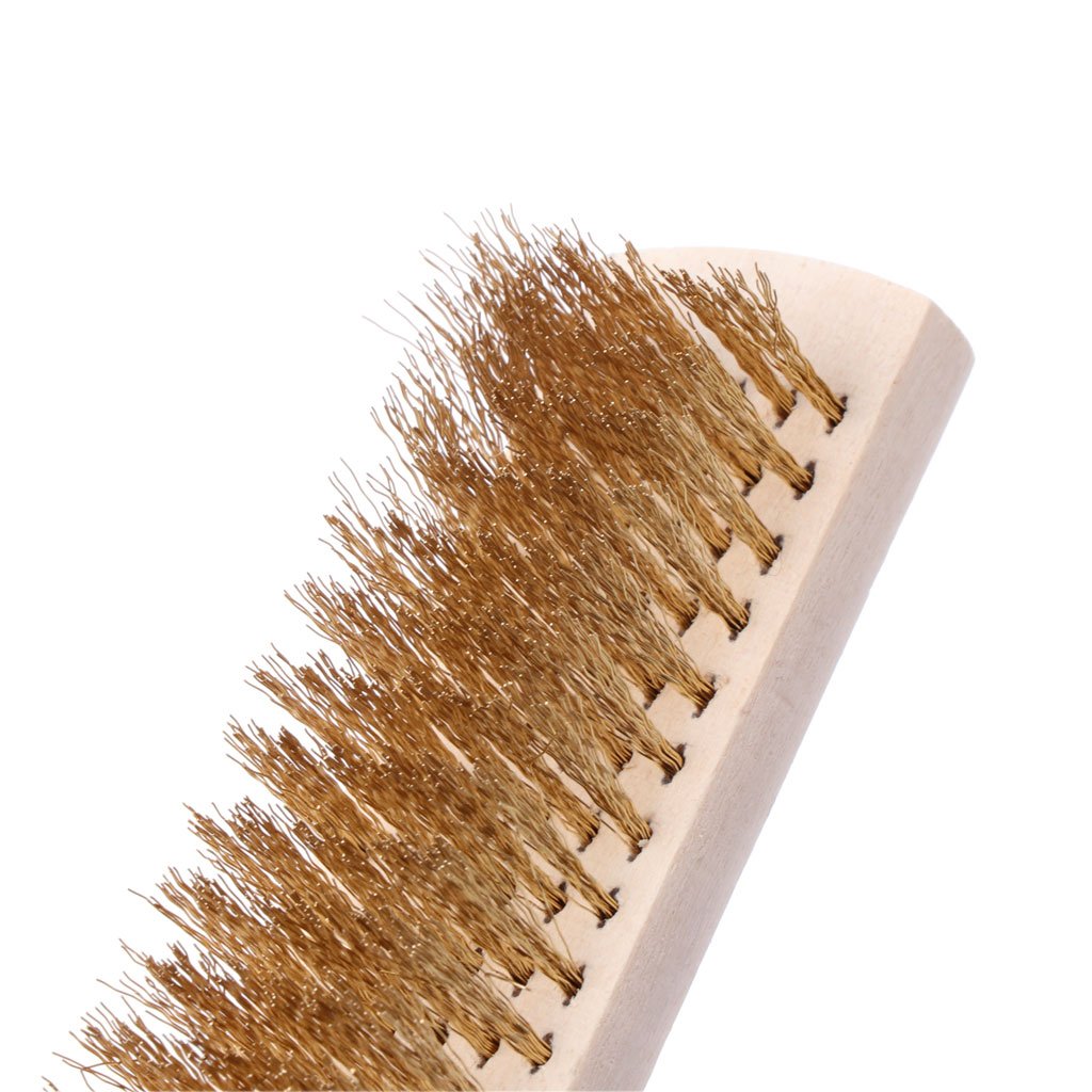 Wire Brass Briste Wood Handle Wire Scratch Brush 208mm for Metal