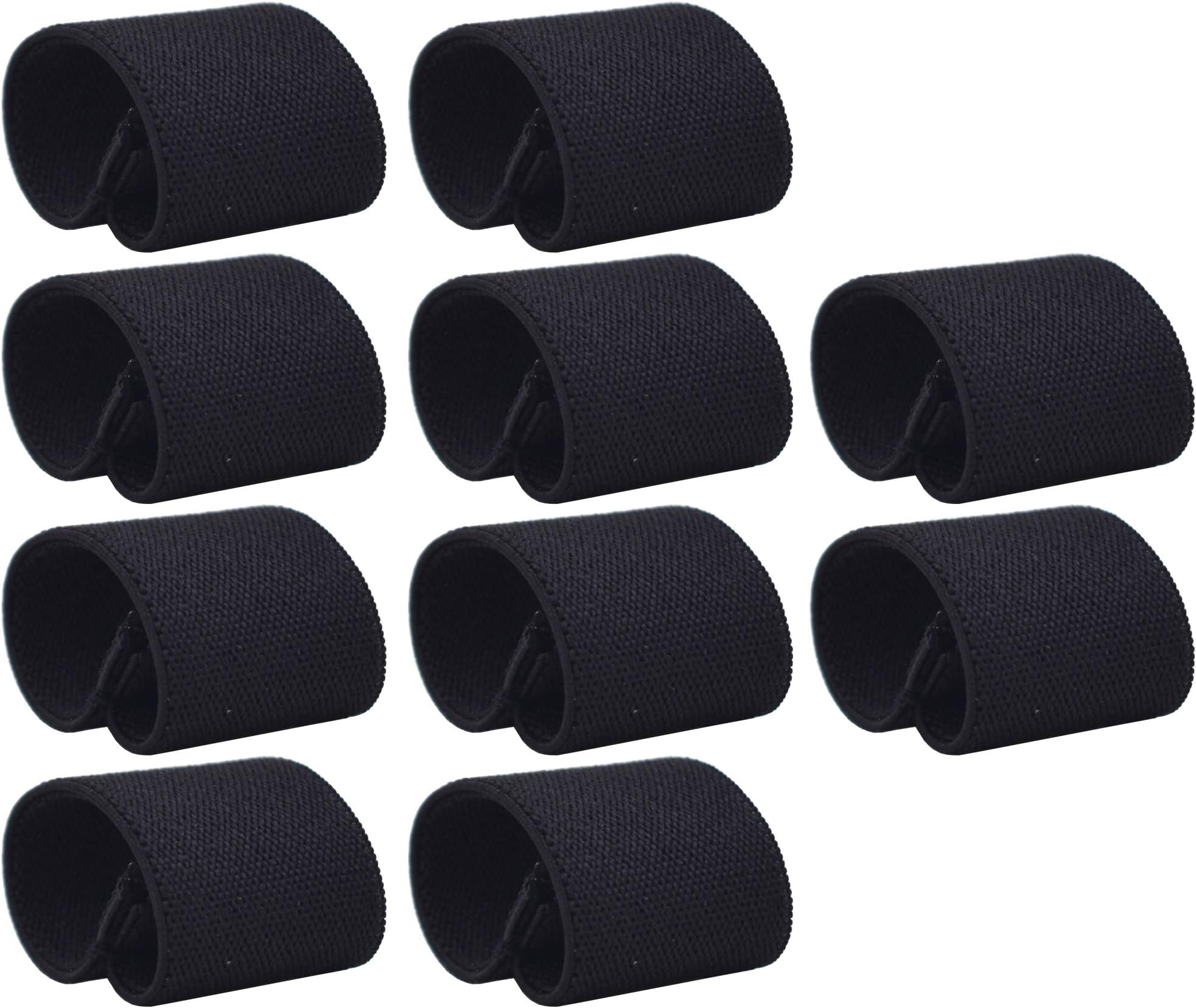 YYST 1.5" Belt Keepers Tactical Elastic Web Belt Loop Belt Keeper (Black) 10/PK for 1.5'' Wide Belt - No Belt