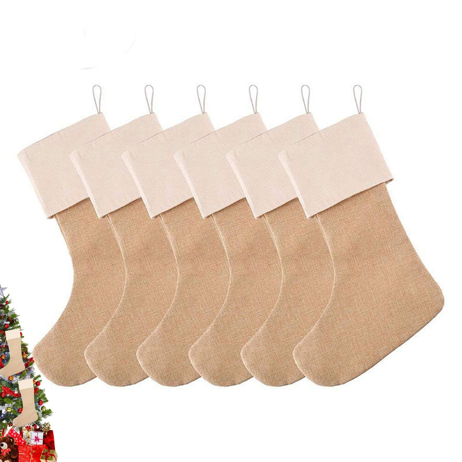 2 Stück Weihnachtsstrümpfe | Weihnachtsstrümpfe Kamin Hängesocken | Personalisierter Weihnachtsstrumpf für Weihnachtsbäume, Kaminsims, Treppen, Kamine (6 Stück)