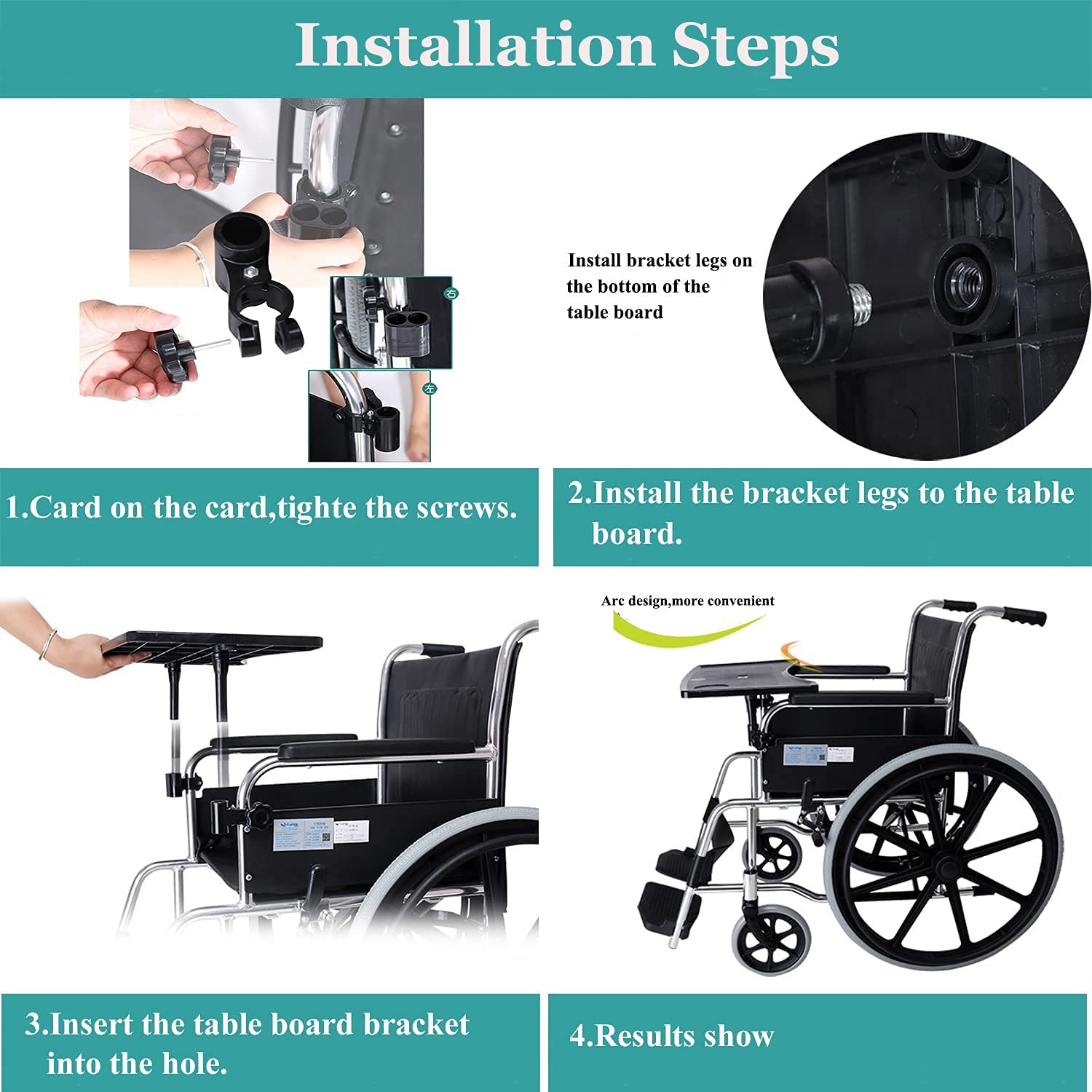 Bandeja para Regazo de Silla de Ruedas, Mesa Universal portátil con portavasos, para Comer y Leer, Adecuada para reposabrazos de Silla de Ruedas