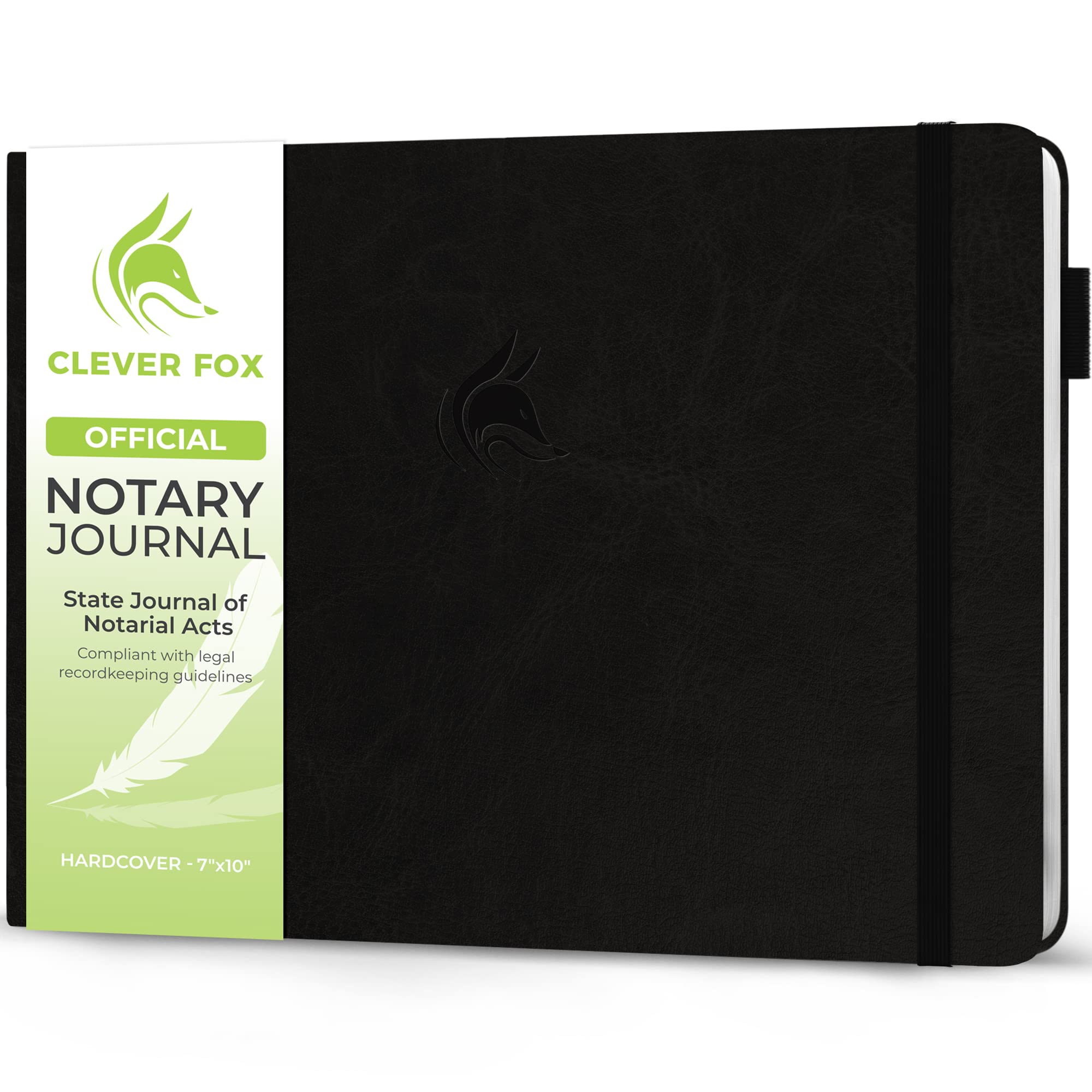 Clever Fox Notary Journal – Horizontal Notary Public Journal of Notarial Acts – Hardcover Notary Log Book – Notary Supplies – 378 Record Entries,