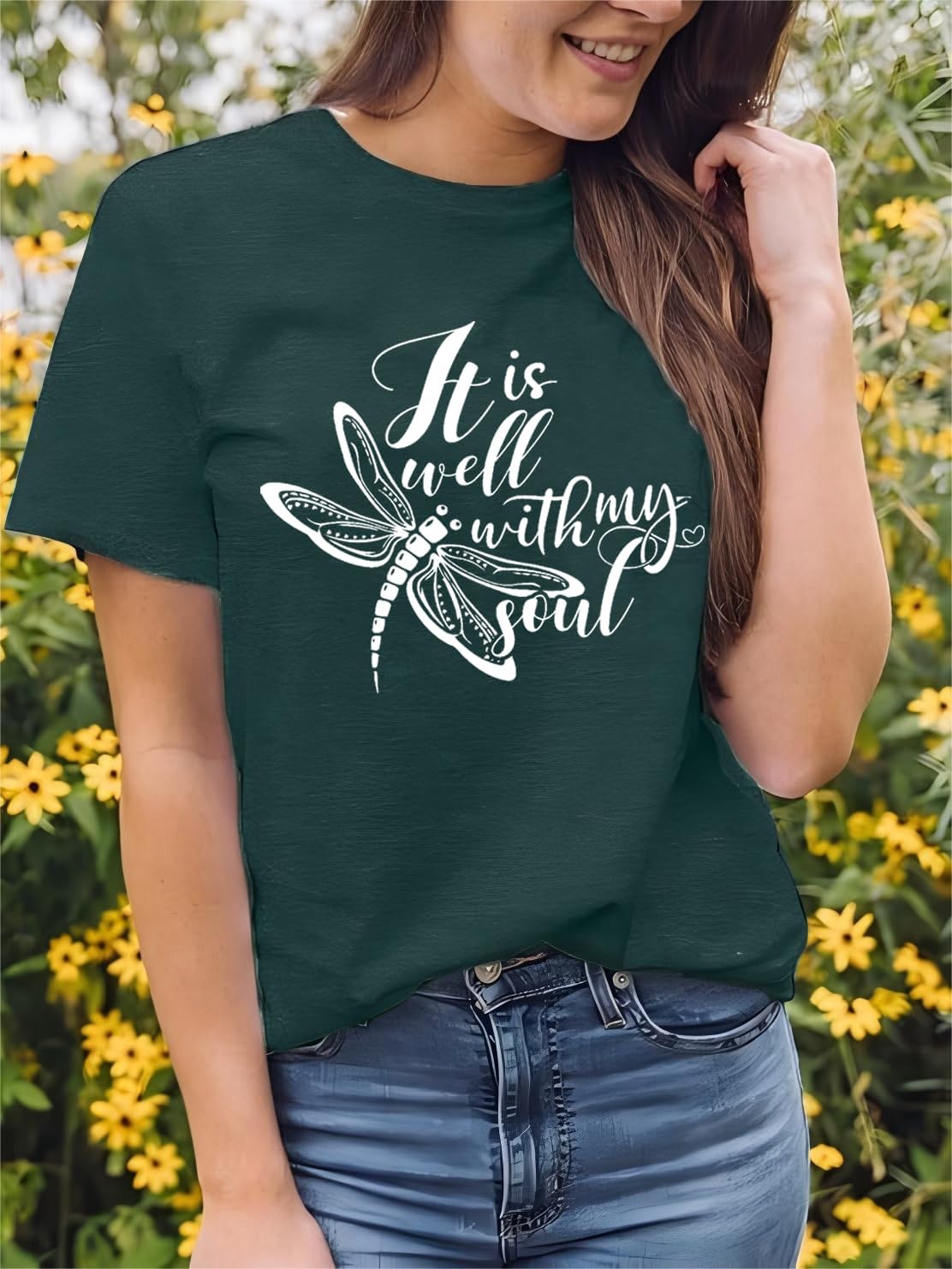 Be Still and Know Shirts for Women Casual Short Sleeve Christian Tee Tops - Image 4