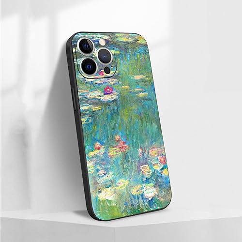 Miniatura 2 de Monet - Funda para iPhone 13, funda protectora para iPhone 13 (6.1 pulgadas) para mujer, diseño de lirios de agua, flores vintage, a prueba de