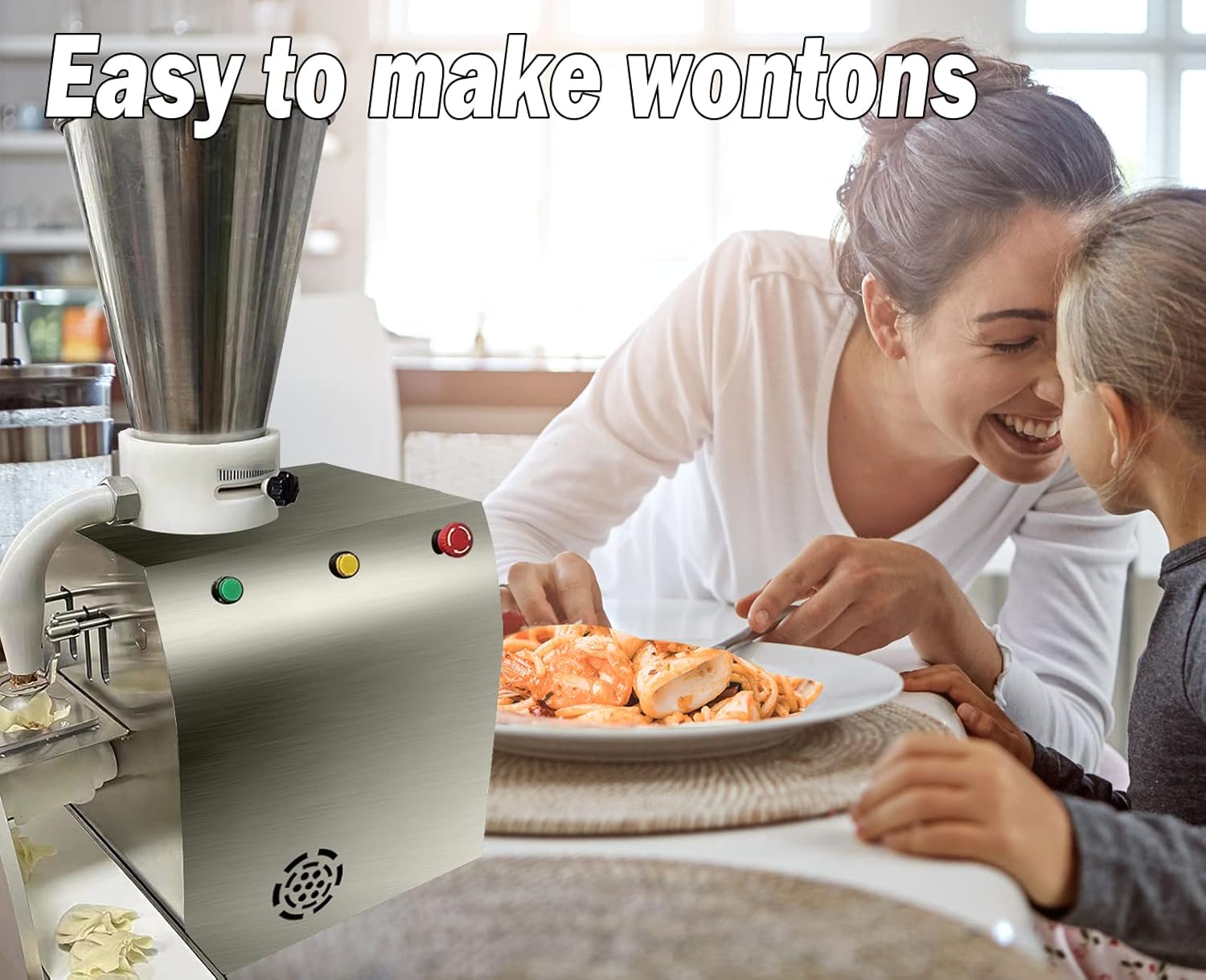 dumpling machine Automatic Empanada Gyoza Potsticker Perogi maker machine 1200pcs/h wonton Machine momo maker machine 55lb/25KG weight,2 in 1 (110V/60HZ, 80 * 80mm wonton mold)