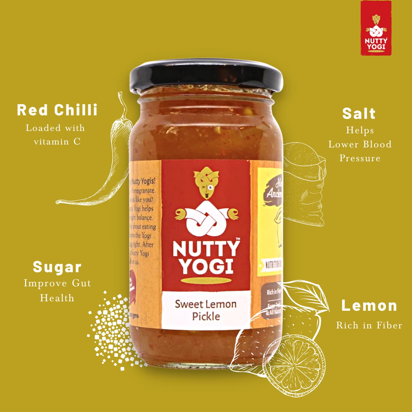 Nutty Yogi Sweet Lemon Pickle 200 GMS