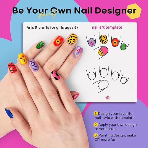 Miniatura 4 de Tomons Juego de esmalte de uñas no tóxico para niños de 7 a 12 años, regalos de cumpleaños para niñas de 6, 7, 8, 9, 10, 11, 12 años, pulseras,