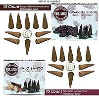 Vista 306 de TRUMIRI Incense Cones - Combo Pack of 20 Cone Incense - 10 Nag Champa + 10 Palo Santo - Insence Cones - Incense Cones Scented - Cone Incense Scents