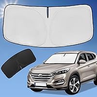 Vista 70 de Parasol de 4 capas para parabrisas, ajuste personalizado, tela 240T, parasol retráctil que bloquea los rayos ultravioletas, accesorios para automóvil