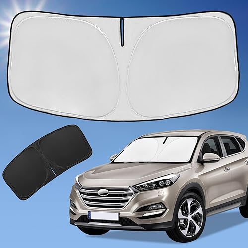 Miniatura 70 de Parasol de 4 capas para parabrisas, ajuste personalizado, tela 240T, parasol retráctil que bloquea los rayos ultravioletas, accesorios para automóvil