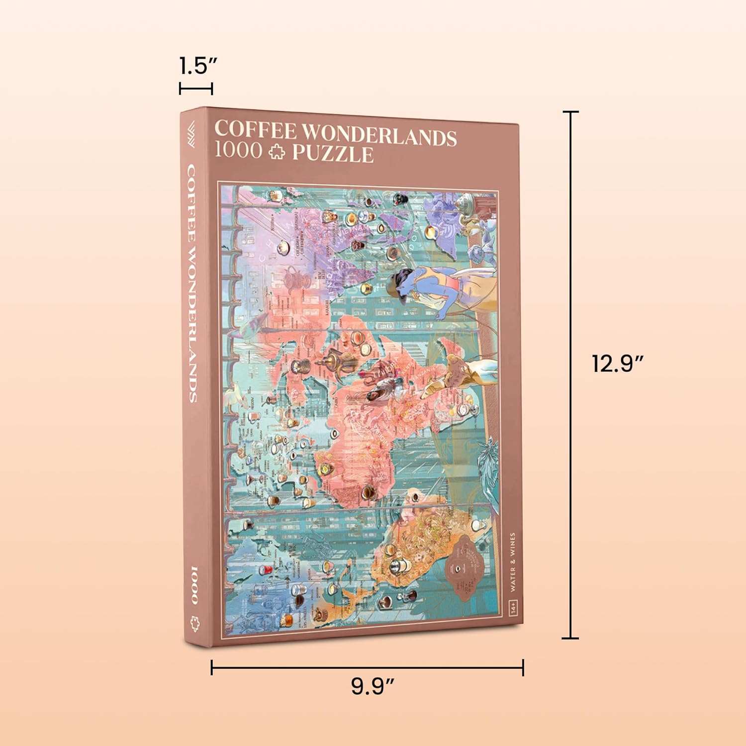 Coffee Wonderland Puzzle - 1000-Piece Puzzles for Adults - Hand-Drawn Jigsaw Puzzle - Exploration of Coffee Flavors, Recipes & Origins Around the World