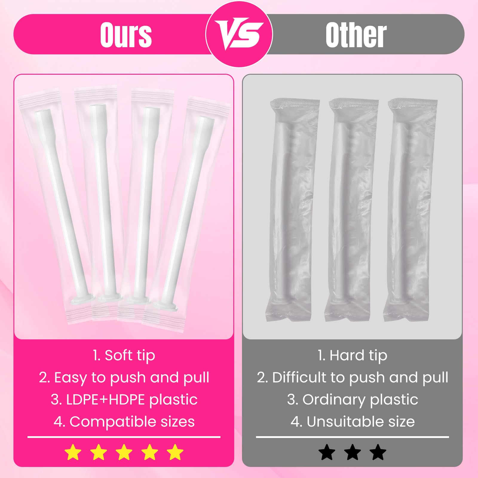 TENKAIWICK 100 Pack Disposable Vaginal Suppository Applicator for Women, Vaginal Applicator fits Size 0/00 Cap-Sules and Most Pills, Tablet Suppositories, Individually Wrapped