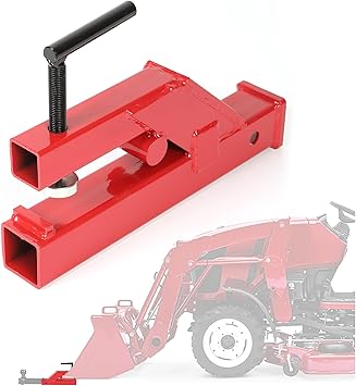 ECOTRIC Clamp On Trailer Hitch 2" Ball Mount Receiver Adapter Bucket Trailer Hitch Competible with Deere Bobcat Tractor Bucket Forklift
