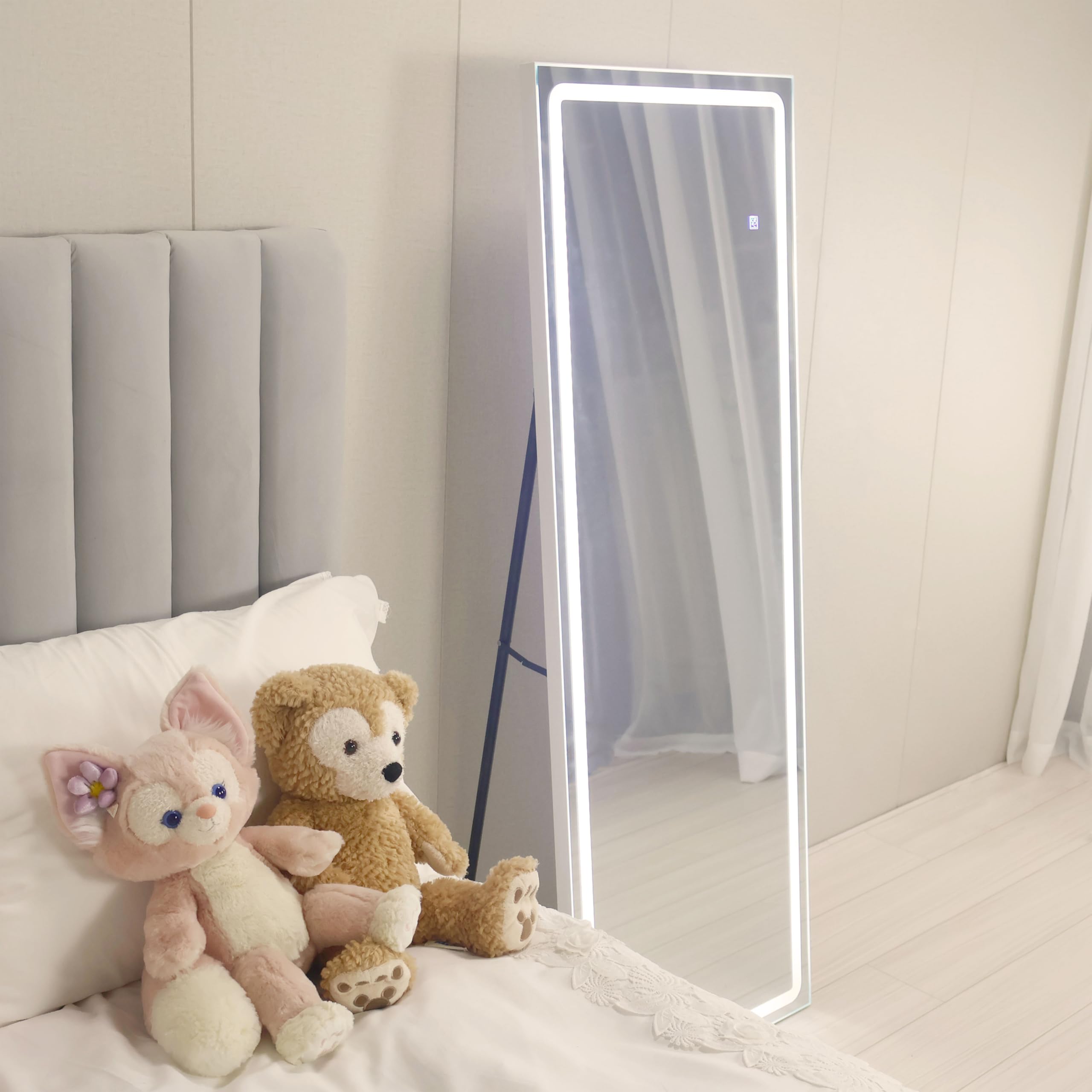 LED付きスタンドミラー未使用 Amazon.co.jp: F&I. LED全身ミラー スタンドミラー 姿見鏡 立てかけ