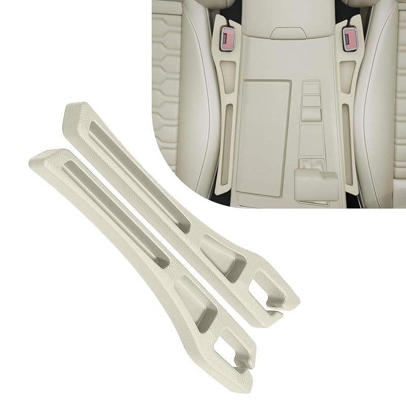 Organizador para vão entre banco e console do carro Couslcd Bege Kit com 2 peças