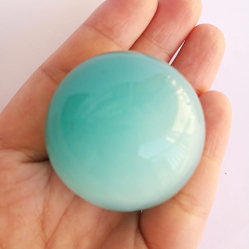 Vista 29 de Escultura de esfera de adivinación de cristal curativo de piedra lunar de 1.575 pulgadas, bola de piedras preciosas, Feng Shui Chakra Aura Piedra