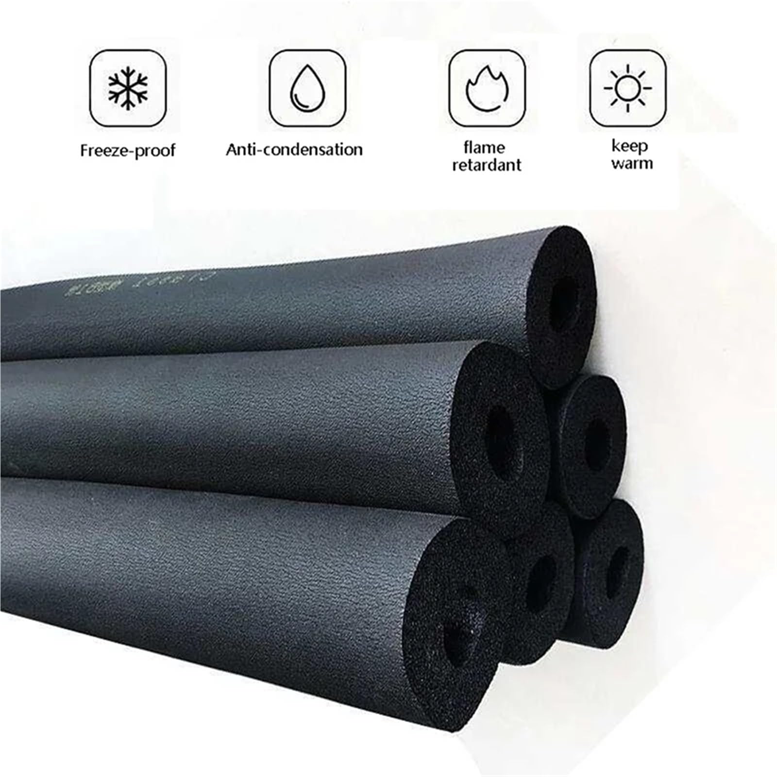Aislante Tubo Aire Acondicionado Tubo de Goma Espuma de Esponja de Tubo de Aislamiento térmico PPR de 1,8 M for Tubos Exteriores de Aire Acondicionado a Prueba de Agua(ID13MMxthickness9MM)